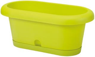 "Lotos" balcony box with a tray - 40 cm - pistachio-green