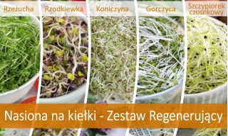 Sēklas asni - reģenerācijas komplekts -  Allium tuberosum, Raphanus sativus, Brassica juncea, Trifolium repens, Lepidium sativum