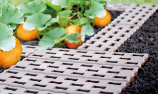 Pavés de gazon poreux - grille de pavage - Pad - idéal pour votre jardin - 0,95 m2 - marron - 
