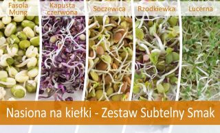 Семена для ростков - комплект о тонким вкусе -  Medicago sativa, Raphanus sativus, Lens culinars,Brasica oleracea conv. Capitata var.rubra, Phesolus aureus. - семена