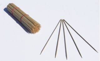 Apdorotos bambuko lazdelės / stulpai - 20 cm - 30 vienetų - 