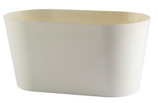 صندوق زارع بيضاوي "فولكانو" - 23 سم - أبيض كريمي - 