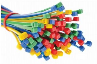 Cable ties, tie-wraps, zip ties - 300 x 4.8 mm - red - 100 pieces