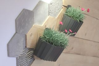 "Boardee Wall" wall-mounted plant pot - 19.4 cm - stone-grey