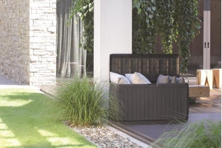 Trädgård, balkong eller terrasskista - "Boxe Board" - 290 liter - antracitgrå - 