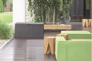 Komoda se zahradou, balkónem nebo terasou - "Boxe Board" - 290 litrů - antracitově šedá - 