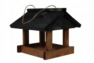 Klasična viseča hranilnica za ptice - črno rjava - 