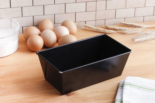Black baking tin, loaf pan, with a non-stick surface - 20 x 11 cm - for baking pates, fruit cakes and bread
