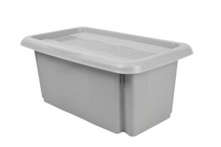 "Emil and Emilia" stackable box with a lid - 7 litre - city grey