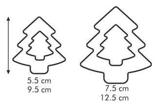 Cortadores de galletas dos caras - Árboles de Navidad - DELÍCIA - 4 tamaños - 