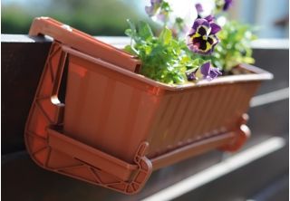 Pot bunga outdoor persegi panjang - Agro - 70 cm - Terracotta - 