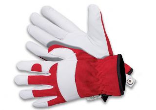 Red - white Forester garden gloves - for autumn and winter gardening work