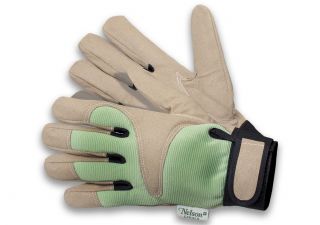 Svetlozelené - béžové záhradné rukavice Kurrebo - veľmi odolné - 