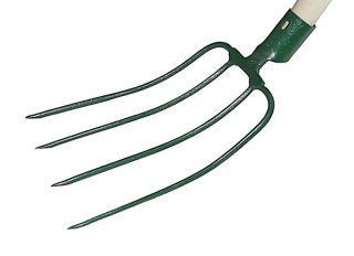 4-prong pitchfork with wooden T-shaped 100-cm handle