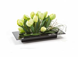 آنية زهور مستطيلة - أساس التكوين - ايكيبانا - 39 × 17 سم - أسود - 