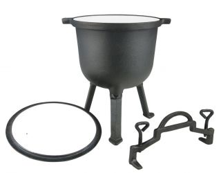 Cast iron enamelled hunter's pot - bonfire pot - 11 l