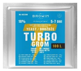 Spiritinės mielės Turbo 100 l - greita, švari ir efektyvi fermentacija - 340 gramų - 