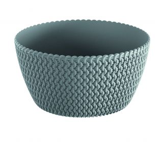 "Splofy" round shallow flower pot - bowl - 23.6 cm - stone-grey