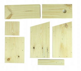 Nist- und Baumsperling-Nistkasten - rohes Holz - selbstorganisiertes Vogelhaus - 