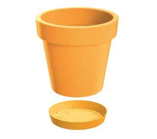 "Lofly" kerek könnyű növényi csésze csészealjjal - 20 cm - sárga - 