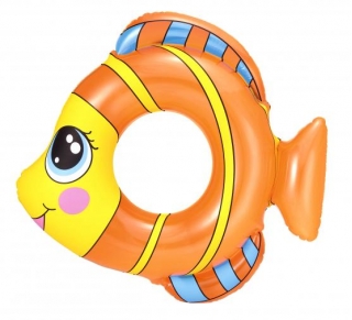 Plaukimo žiedas, baseino plūdė - žuvis - oranžinė - 81 x 76 cm - 