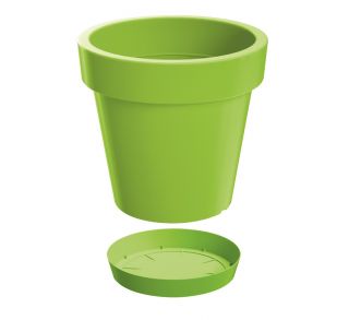 "Lofly" kerek könnyű növényi csésze csészealjjal - 20 cm - lime zöld - 