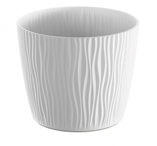 "Sandy" round plant pot - 11 cm - white