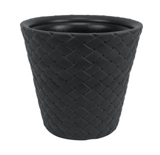 「マトゥバ」丸型植木鉢-軽量で装飾用-30 cm-無煙炭グレー - 