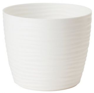 Cassa rotonda per vaso "Sahara petit" - 11 cm - bianco - 