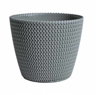 Vaso rotondo "Splofy" - 13 cm - grigio pietra - 