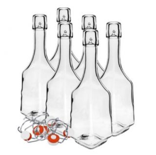 Conjunto de botellas con cerraduras herméticas para licores, jugos y jarabes 500 ml - 6 piezas - 