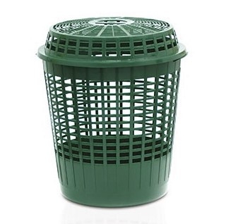 Saco de lixo de jardim / balde dobrável dobrável com tampa para grama, folhas, frutas e outros resíduos - Gaiola - 60 litros - verde floresta - 