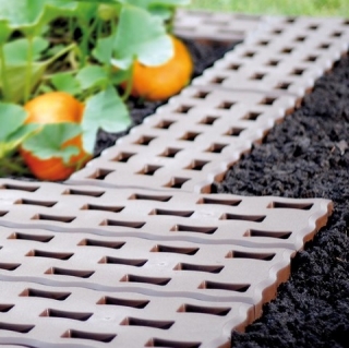 Poreuze grasstenen - bestratingsrooster - Pad - ideaal voor uw tuin - 0,95 m2 - bruin - 
