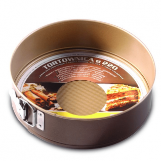 Moule à charnière antiadhésive - brun chocolat - ø 22 cm - idéal pour la cuisson de gâteaux et la confection de tourtes - 