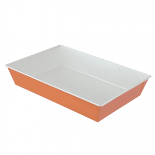 Tabuleiro antiaderente - laranja - 36 x 24,5 cm - ideal para assar bolos - 