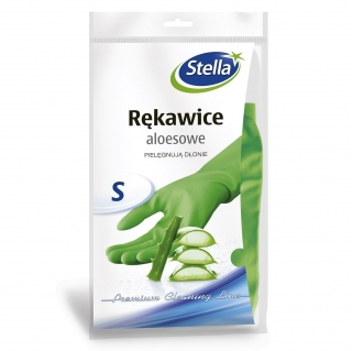 Latex aloe vera hand-care gloves - size S