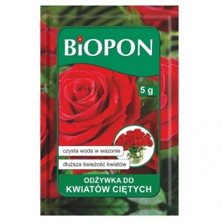 Pulverformet afskåret blomster næringsstof - langvarig plante friskhed - BIOPON® - 5 g - 