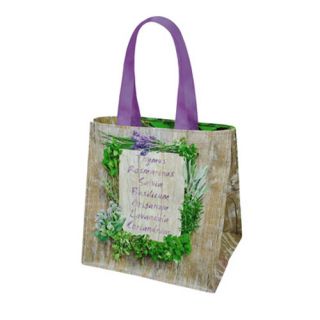 Ekologická nákupní taška - 34 x 34 x 22 cm - bylinkový vzor - 