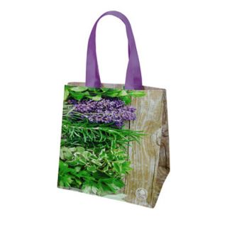 Miljøvennlig handlepose - 34 x 34 x 22 cm - urtemønster - 