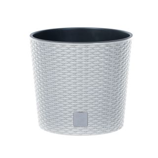 Round flower pot with an insert - Rato - 25 cm - White