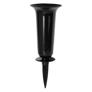 Pokopališka vaza "Dama" na kolcu - črna - 
