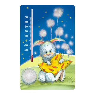 Inomhus självhäftande termometer för plantskolor - med kanin grafik - 