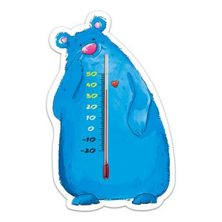 Внутренний самоклеящийся термометр для детских комнат - с изображением плюшевого мишки - 