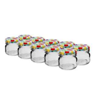 Small ornamental 30-ml jars with colourful lids - ø 43 mm - 10-piece set