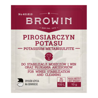 Metabisolfito di potassio - per stabilizzare mosto e vino - 10 g - 