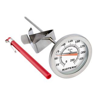 Thermomètre de cuisine pour rôtir, fumer, cuisiner - avec une fixation pour clip - plage de température de 0-250 ° C à 180 mm - 