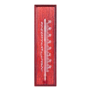 Indoor wooden straight thermometer - 40x150 mm - mahogany