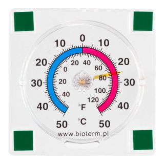 Outdoor square self-adhesive dial thermometer - 77x77 mm
