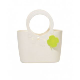 Еластична и издръжлива чанта Lily - 16 см - кремаво-бяла - 