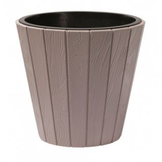 "Woode" pot tanaman bundar dengan insert - 30 cm - mocha-brown - 